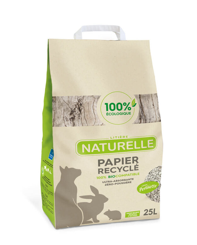 Perlinette - Litière Naturelle Papier Recyclé 100% Éco pour Chat - 25L Image numéro 1 Perlinette - Litière Naturelle Papier Recyclé 100% Éco pour Chat - 25L Image numéro 1