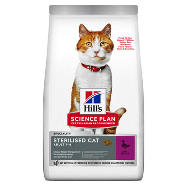 Hill's Science Plan Young Adult Sterilised Cat croquettes pour chat stérilisé au canard 1,5kg