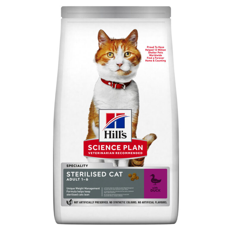 Hill's Science Plan Young Adult Sterilised Cat croquettes pour chat stérilisé au canard 1,5kg image number null