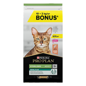 Pro Plan - Croquettes Sterilised au Saumon pour Chat Adulte Stérilisé - 10+2Kg