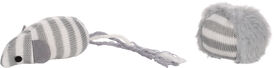 Flamingo - Jouet Faci Souris + Balle Rayé pour Chats - Gris
