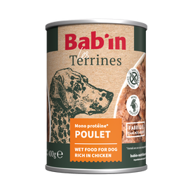Bab'in - Terrine Adulte Poulet pour Chiens - 400g
