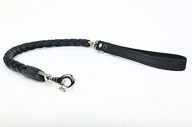 Yogipet - Laisse en Cuir Tressé 120cm pour Chien - Noir