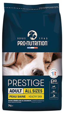 Pro-nutrition - Croquettes Prestige Adult All Sizes Peau Saine au Saumon pour Chiens - 3Kg