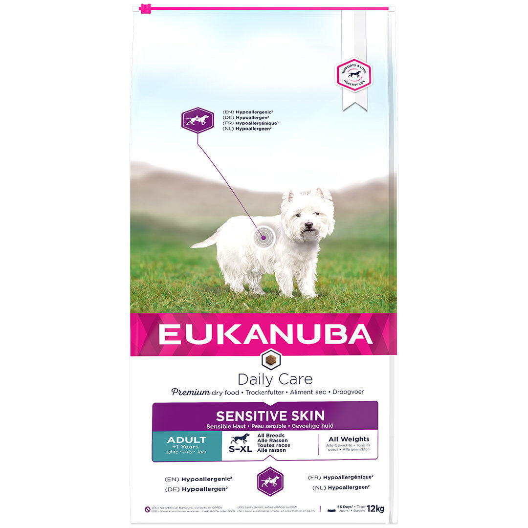 Eukanuba - Croquettes Daily Care Adulte Peau Sensible Pour Toutes Les Races Poisson - 12kg Image num&eacute;ro 1