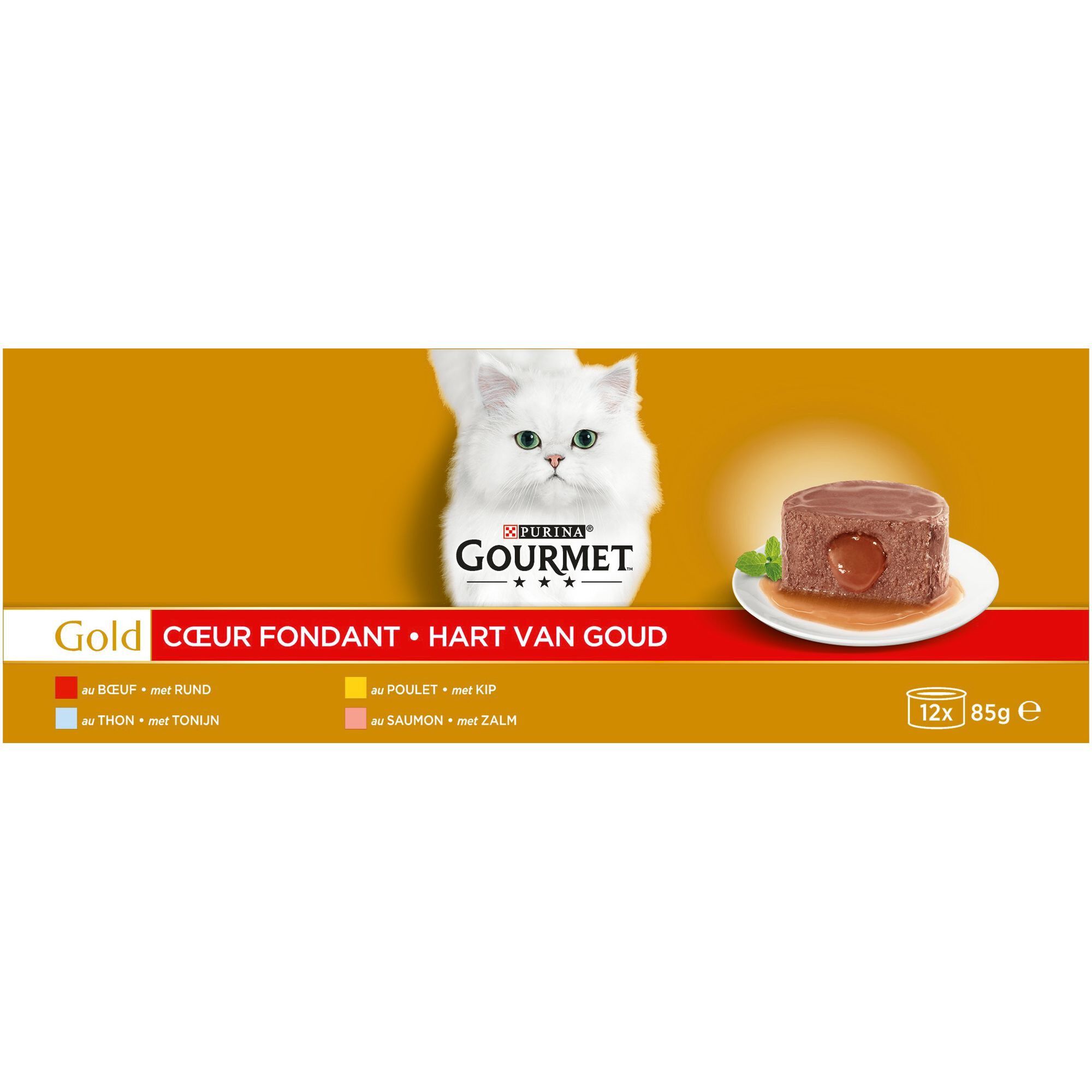 Gourmet - Bo&icirc;te Gold C&oelig;ur Fondant pour Chat - 12x85g Image num&eacute;ro 4