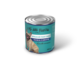 My Little Festin - P&acirc;t&eacute;e en Sauce Effiloch&eacute; Ton et Carotte pour Chiens - 250g