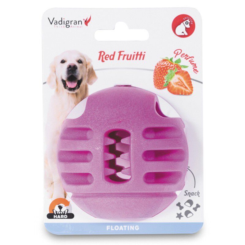 Vadigran - Jouet Balle Friandises Fruit Rouge pour Chiens - 8cm Image num&eacute;ro 1