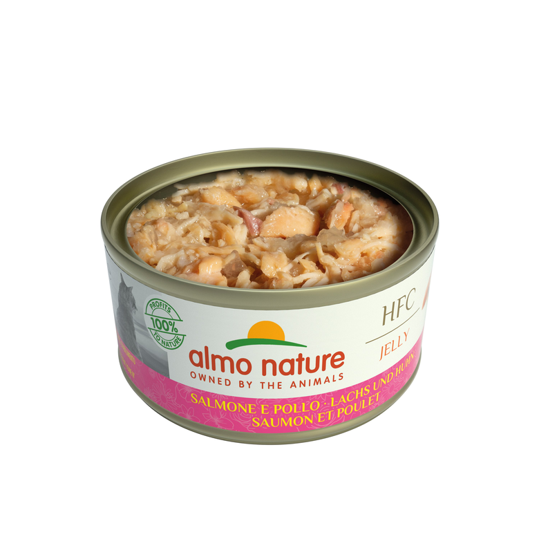 Almo Nature - Pâtée en Boîte HFC Jelly Saumon et Poulet pour Chat - 70g Image numéro 2 Almo Nature - Pâtée en Boîte HFC Jelly Saumon et Poulet pour Chat - 70g Image numéro 2