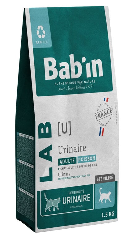 Bab'in - Croquettes Vétérinaires LAB Urinaire Poisson pour Chats - 1,5Kg Image numéro 1 Bab'in - Croquettes Vétérinaires LAB Urinaire Poisson pour Chats - 1,5Kg Image numéro 1