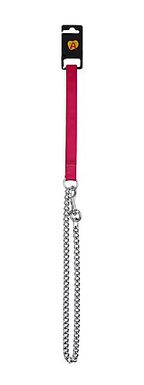 Animalis - Laisse Métal Fine Confort 15mm et 100cm pour Chien - Fuchsia