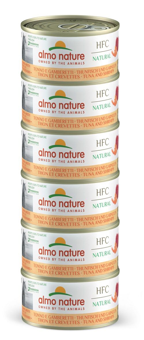 Almo Nature - Bo&icirc;te HFC Natural Thon et Crevettes pour Chats - 6x70g Image num&eacute;ro 1
