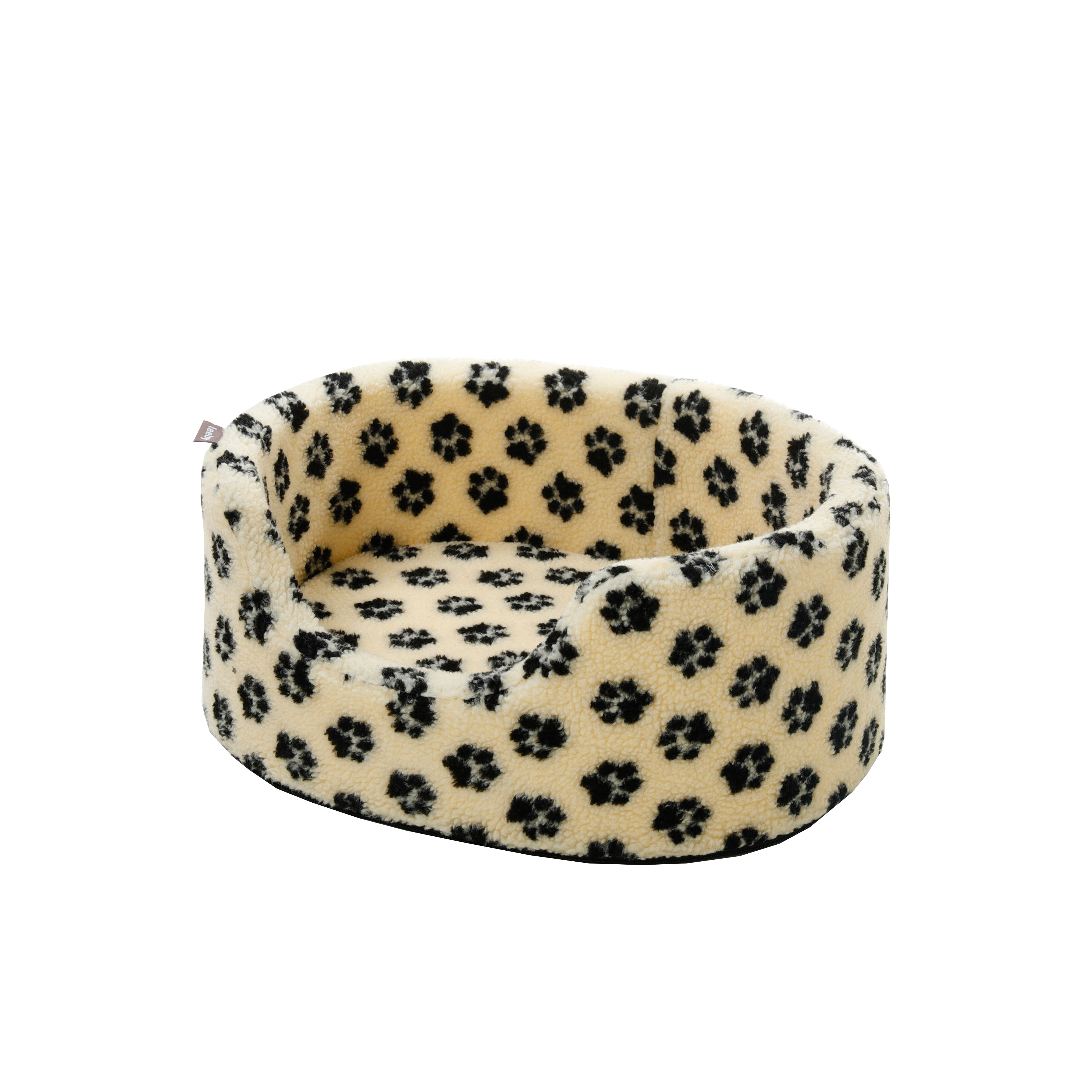 Leeby - Panier Imprim&eacute;s Pattes Beige pour Chien - S Image num&eacute;ro 3