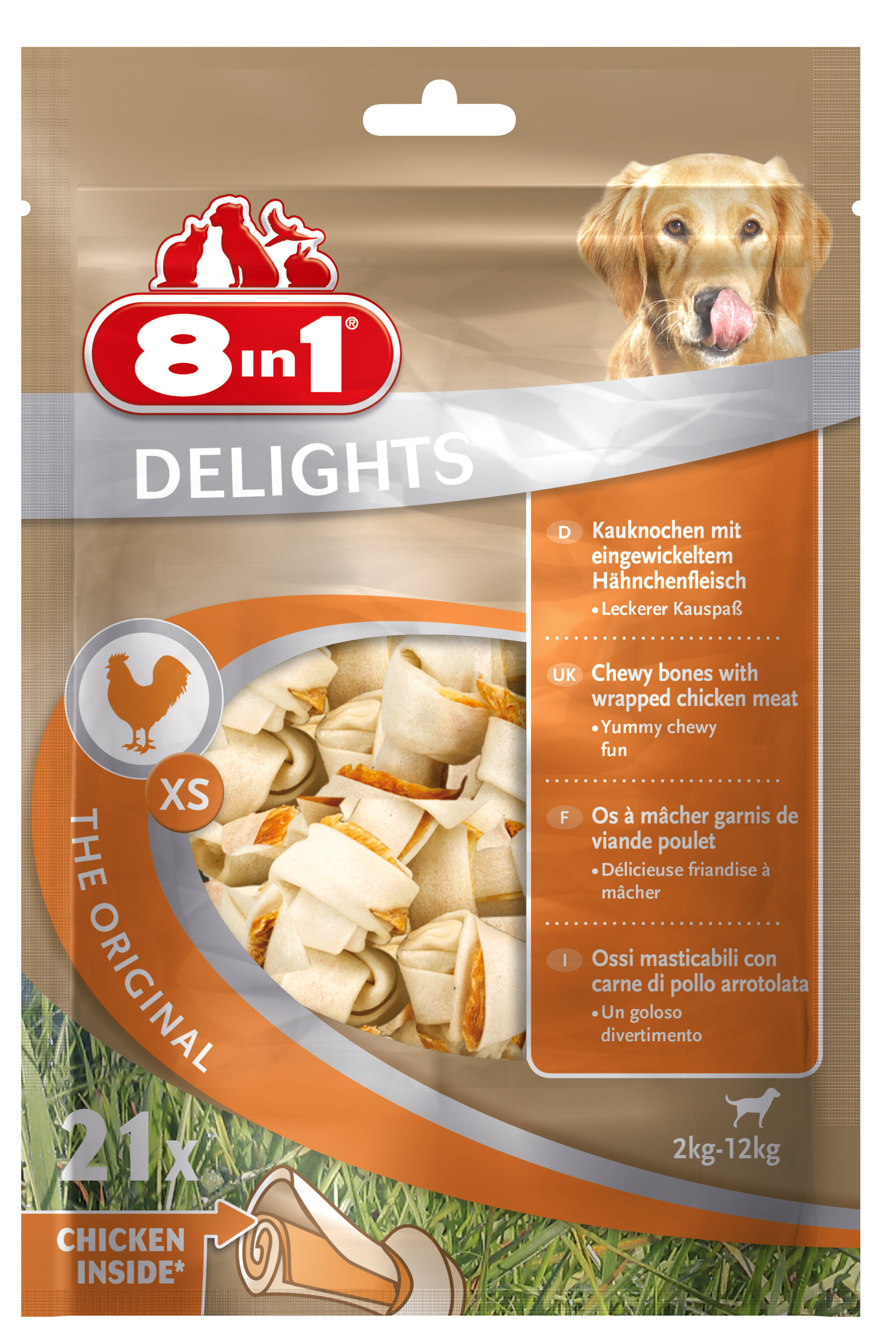 8in1 - Friandises Os &agrave; M&acirc;cher Delights XS pour Chien Mini - x21 Image num&eacute;ro 1