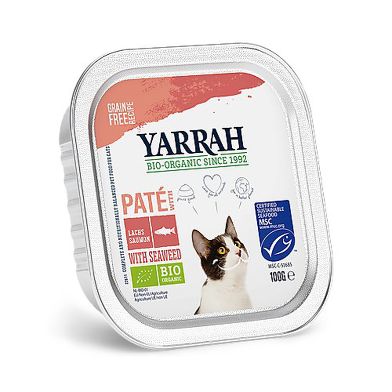 Yarrah - Pâtée Bio Sans Céréales au Saumon pour Chats - 100g image number null