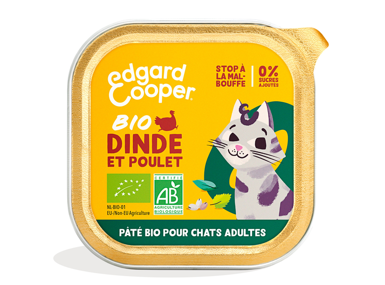 Edgard & Cooper - Pâtée BIO Dinde et Poulet pour Chat - 85g Image numéro 1 Edgard & Cooper - Pâtée BIO Dinde et Poulet pour Chat - 85g Image numéro 1
