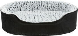 Trixie - Vital Coussin Lino, ovale, noir/gris