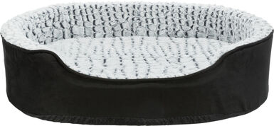 Trixie - Vital Coussin Lino, ovale, noir/gris