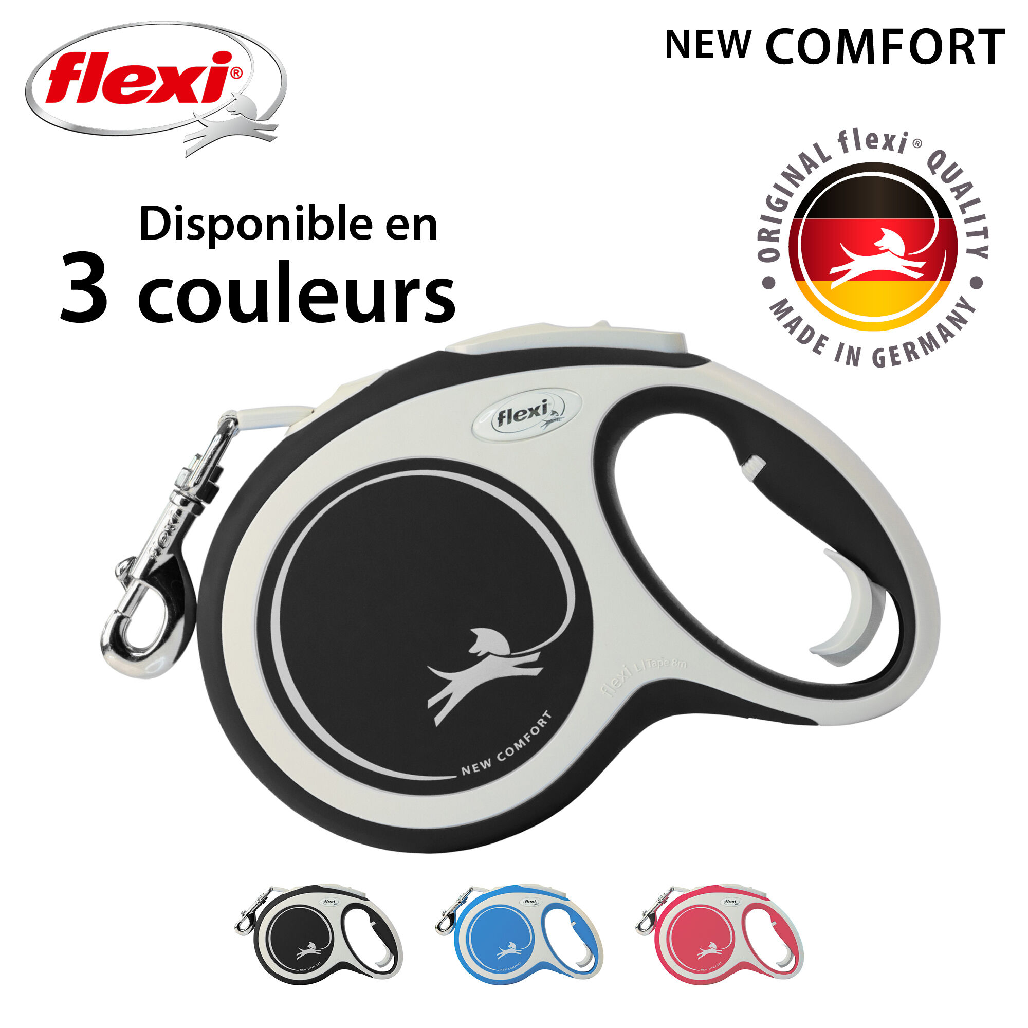 Flexi - Laisse &agrave; Enrouleur Comfort Sangle L pour Chiens - 5m / Noir Image num&eacute;ro 7