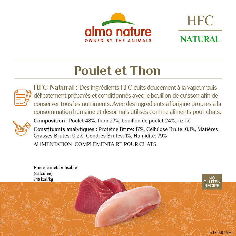 Almo Nature - P&acirc;t&eacute;e Hfc Natural Poulet Et Thon - 70g Image num&eacute;ro 3