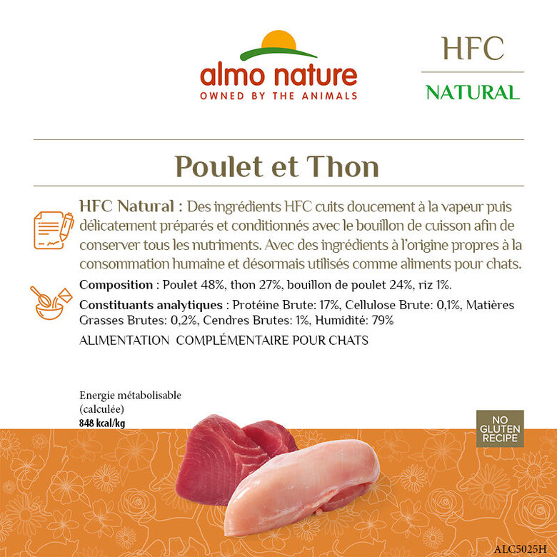 Almo Nature - Pâtée Hfc Natural Poulet Et Thon - 70g Image numéro 3 Almo Nature - Pâtée Hfc Natural Poulet Et Thon - 70g Image numéro 3