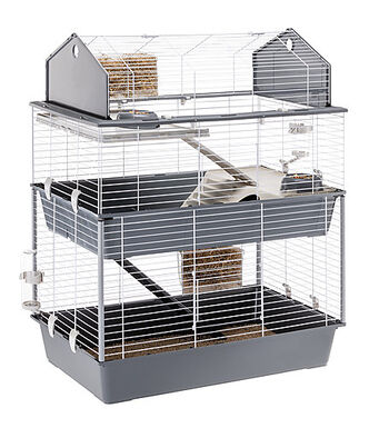 Ferplast - Cage Barn Double 100 pour Lapins - Blanc