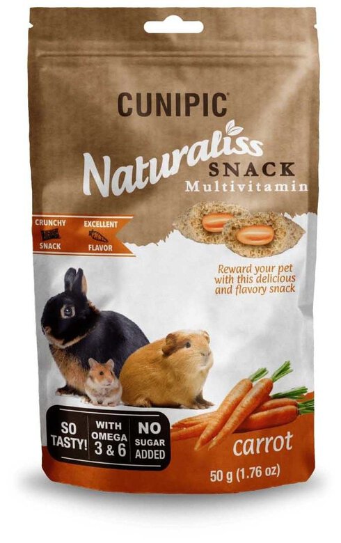 Cunipic - Friandises Naturaliss Snack Multivitamin aux carottes pour Lapins - 50g Image numéro 1 Cunipic - Friandises Naturaliss Snack Multivitamin aux carottes pour Lapins - 50g Image numéro 1