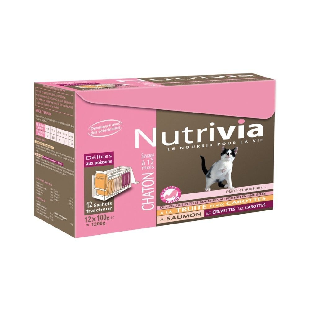 Nutrivia - Sachets Menu D&eacute;lices au Poisson pour Chaton - x12 Image num&eacute;ro 1
