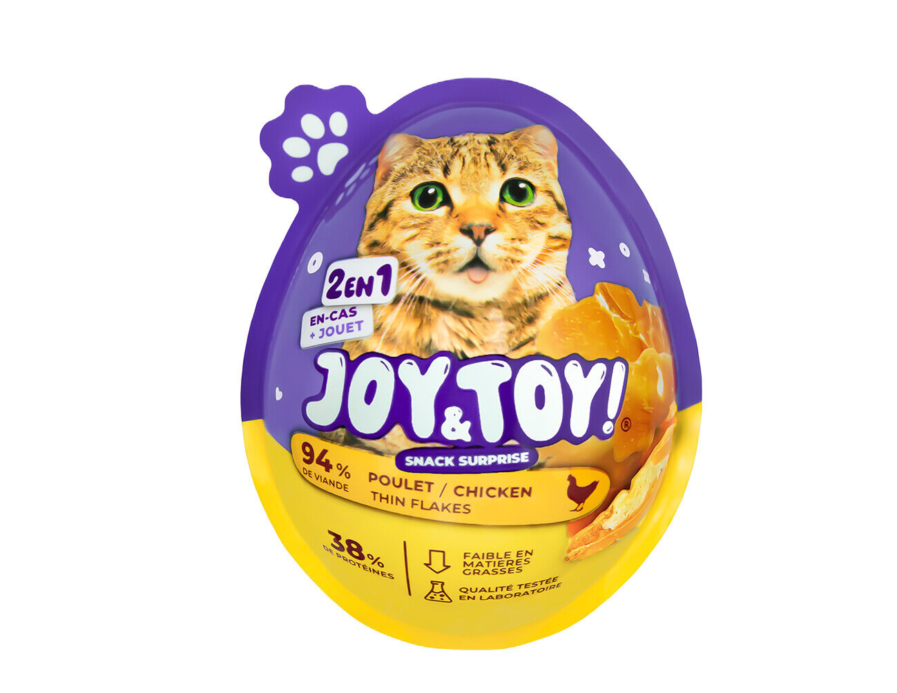 Joy & Toy - &OElig;uf Surprise Snack Flocons de Poulet + Jouet - 20g Image num&eacute;ro 1