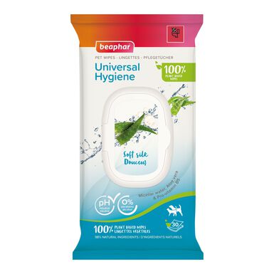 Beaphar - Lingettes nettoyantes 100% végétales Universal pour chien et chat - X 30