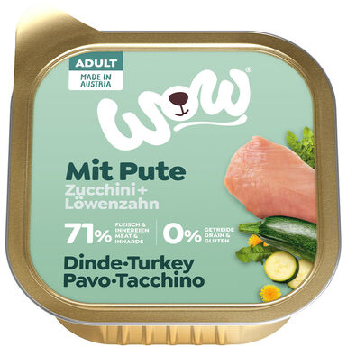 Wow - Repas Complet Naturel au Dinde pour Chien Adultes