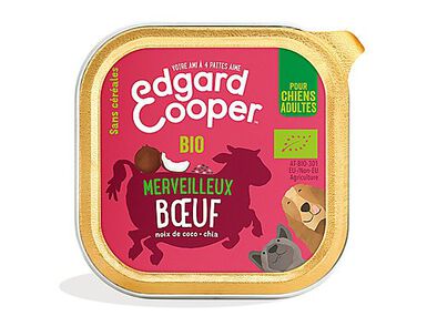 Edgard & Cooper - Barquette BIO au Bœuf avec Noix de Coco et Chia pour Chien - 100g