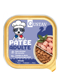 Gustav - Pâtée Adulte à la Dinde pour Chiens - 150g