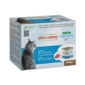 Almo Nature - Bo&icirc;tes Pat&eacute;e Light Meal au Thon de l'Atlantique pour Chat - 4x50g