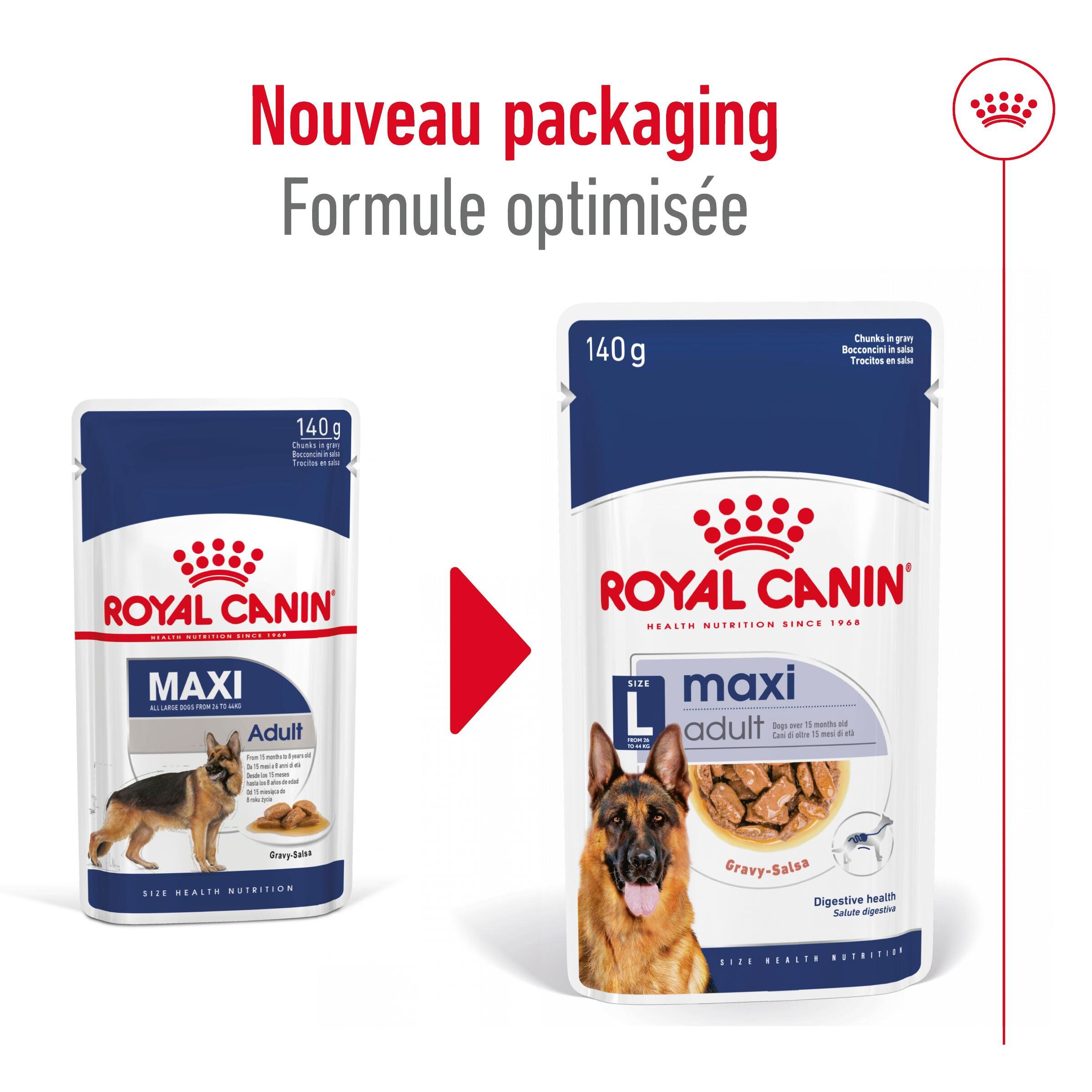 Royal Canin - Sachet Fraicheur Maxi Adult En Sauce Pour Chien De Grandes Races - 10x140g Image num&eacute;ro 9