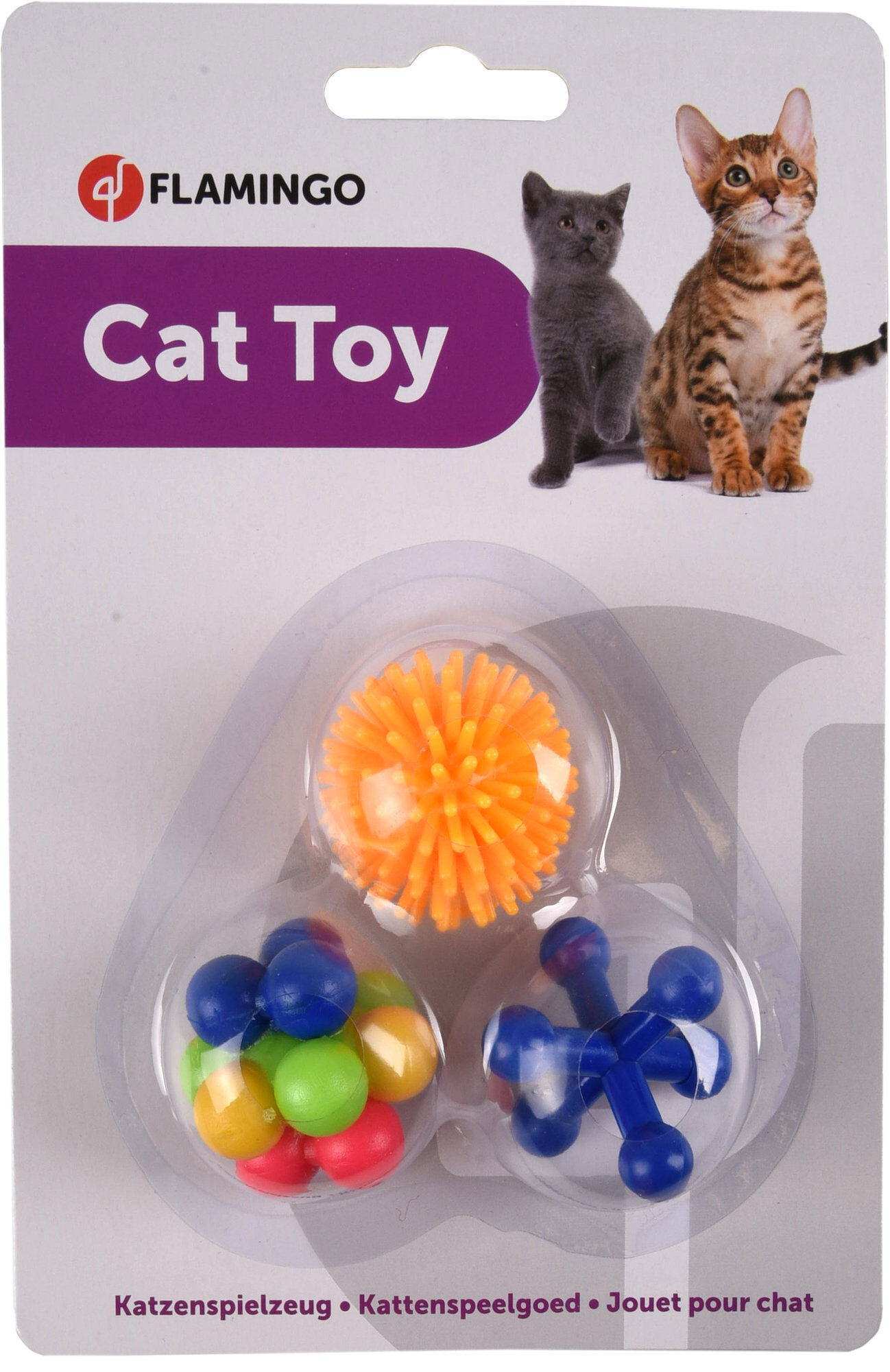 Flamingo - Jouet Juna Balle Balle &agrave; Picots &Eacute;toile pour Chats - x3 Image num&eacute;ro 8