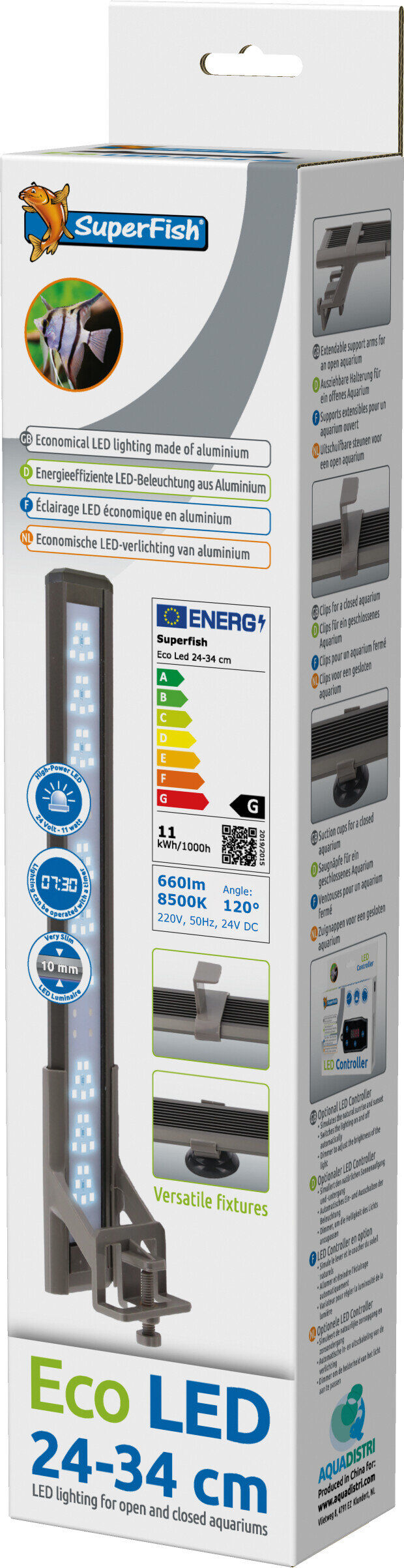Superfish - Eclairage Rampe Eco LED pour Aquarium - 24/34cm/11W Image num&eacute;ro 2