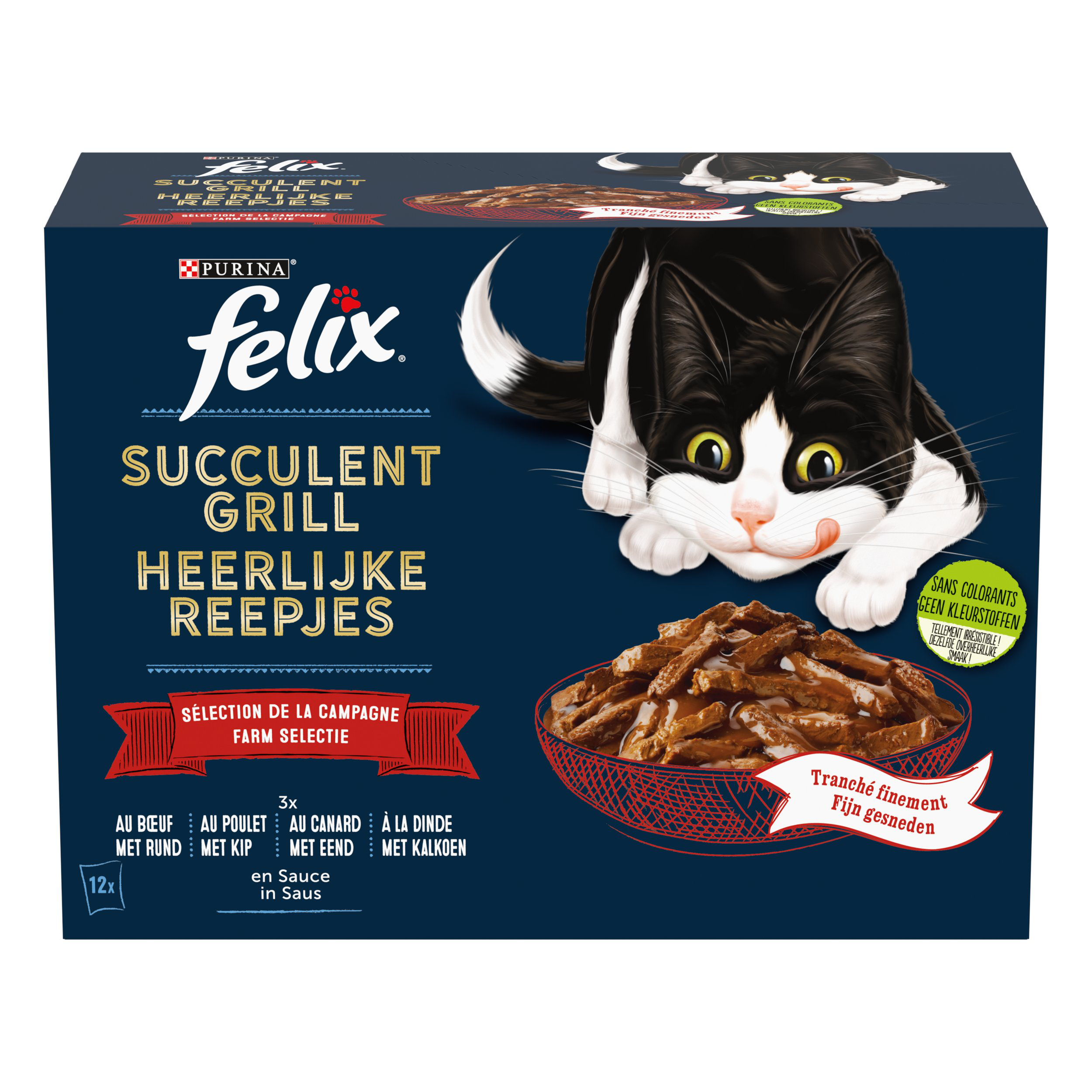 FELIX -  Pochons Succulent Grill Selection de la Campagne &agrave; la Viande en Sauce pour chats adultes  - 12X80g Image num&eacute;ro 2