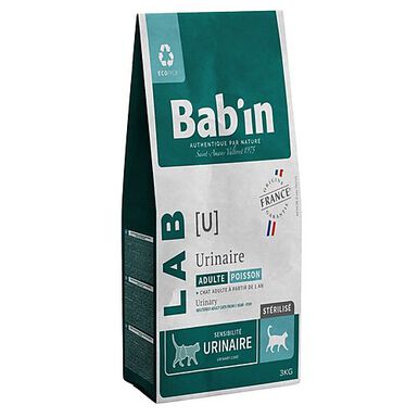 Bab'in - Croquettes Vétérinaires LAB Urinaire Poisson pour Chats - 3Kg