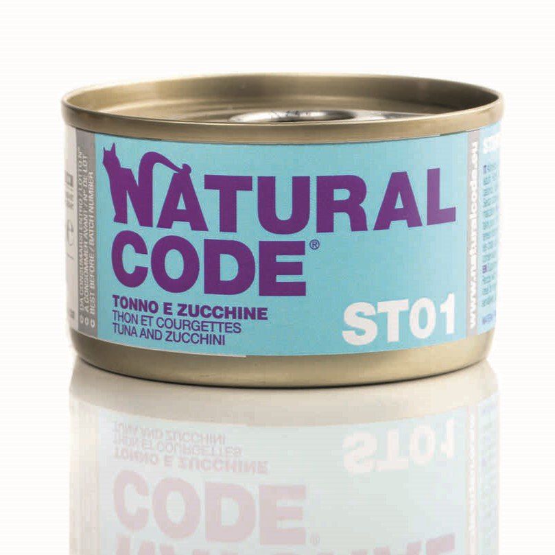 Natural Code - P&acirc;t&eacute;e Thon et Courgettes ST01 pour Chats - 85g Image num&eacute;ro 1