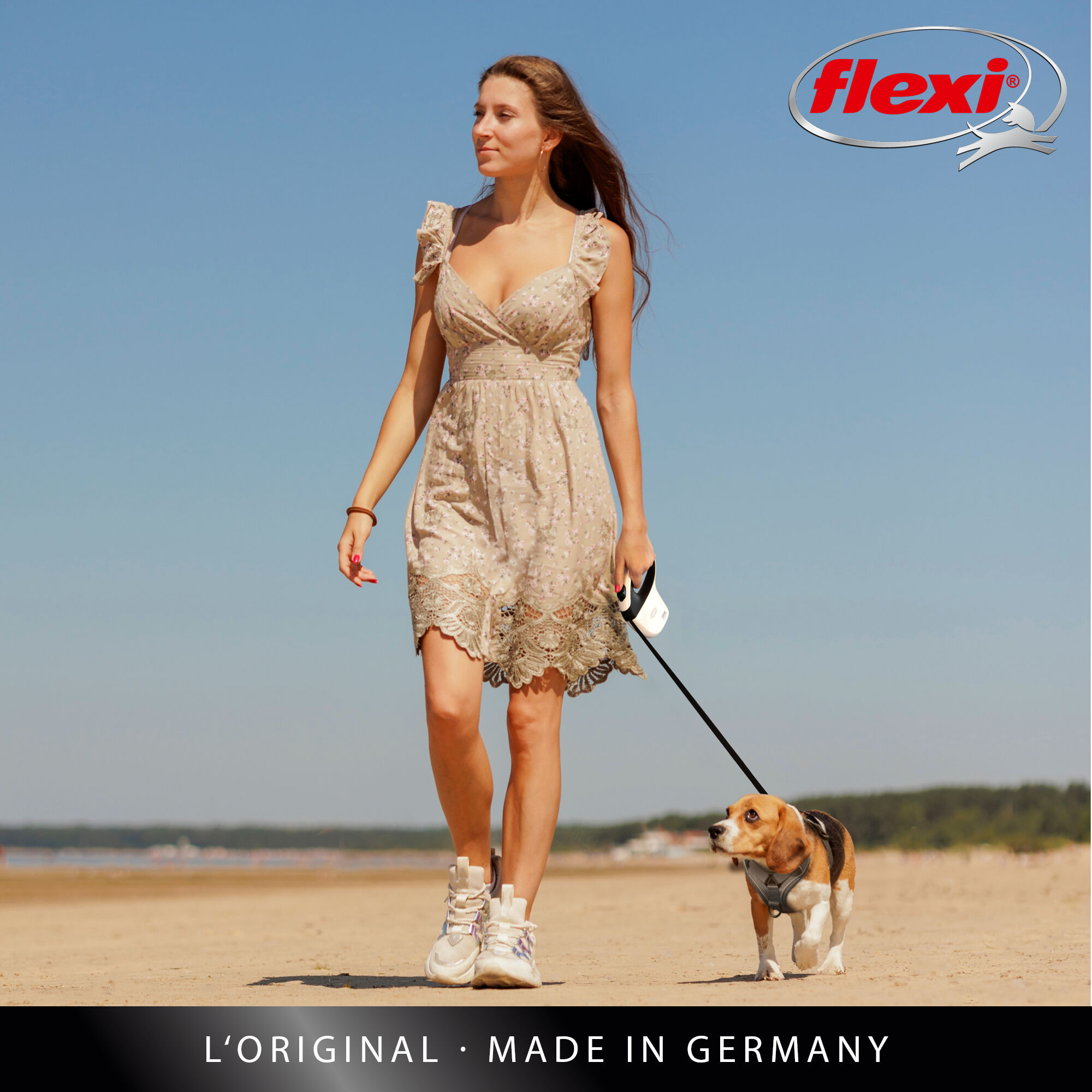 Flexi - Laisse &agrave; Enrouleur One Sangle pour Chiens - 5m Blanc/Noir Image num&eacute;ro 3