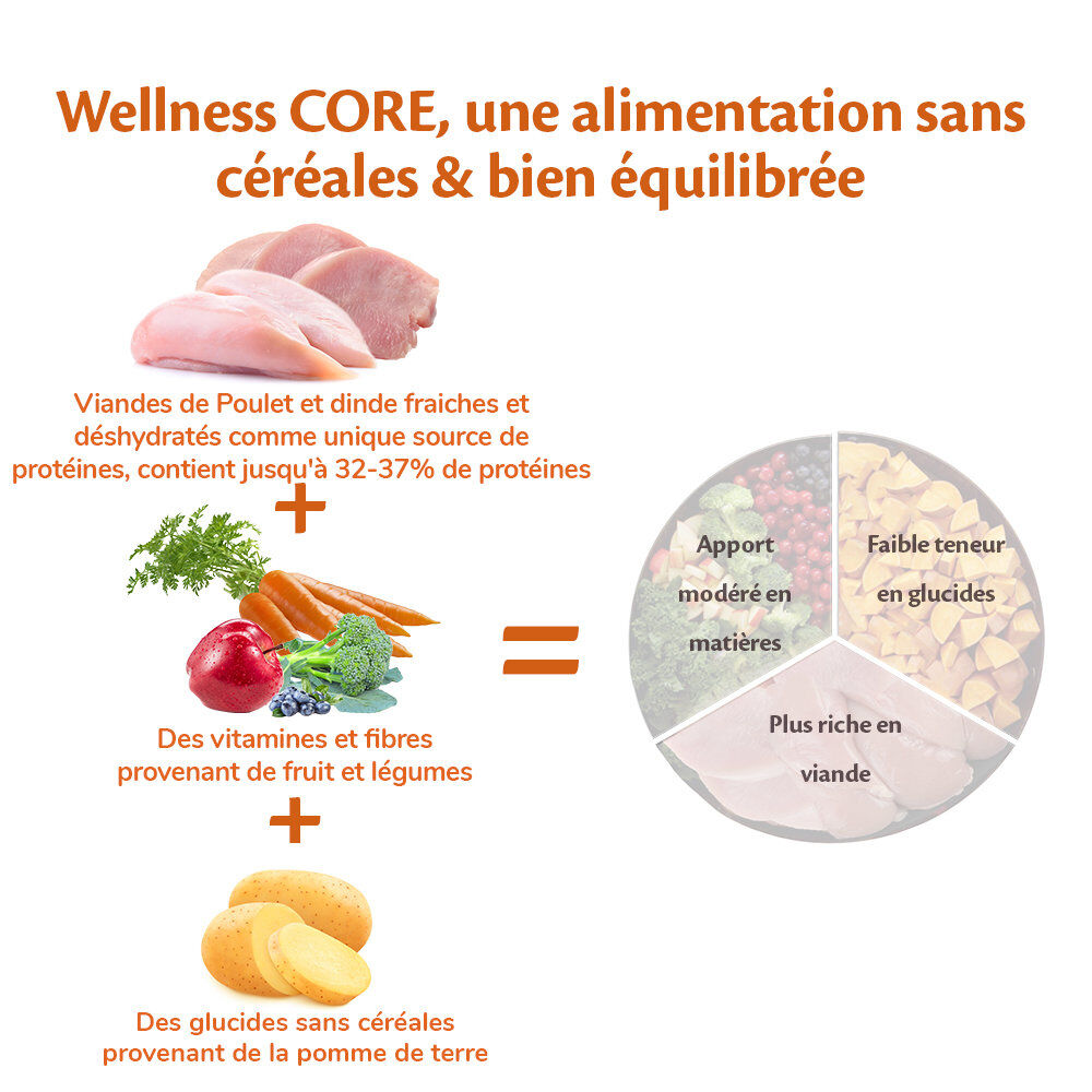 Wellness CORE - Croquettes Original Dinde et Poulet pour Chien - 10Kg Image num&eacute;ro 4