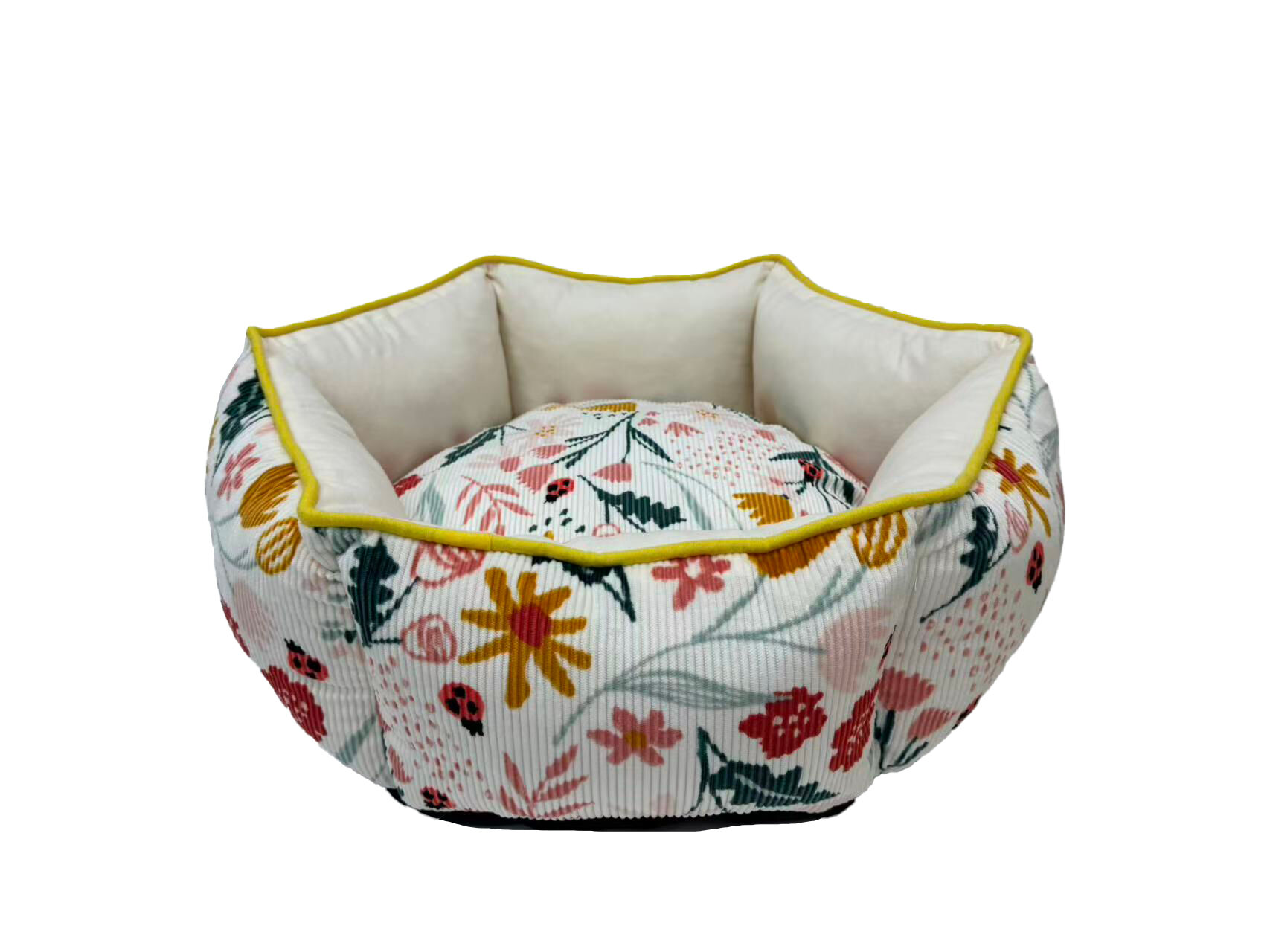 Leeby - Panier Hexagonal &agrave; Motifs Floraux pour Chien - Blanc Image num&eacute;ro 1