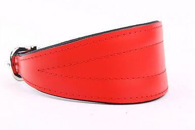 Yogipet - Collier en Cuir Lévrier pour Chien Rouge