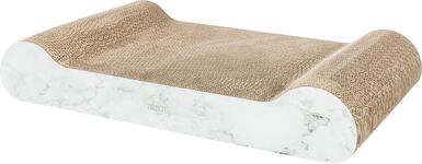Trixie - Griffoir carton XXL aspect marbre  gris clair - 64 x 11 x 37 cm
