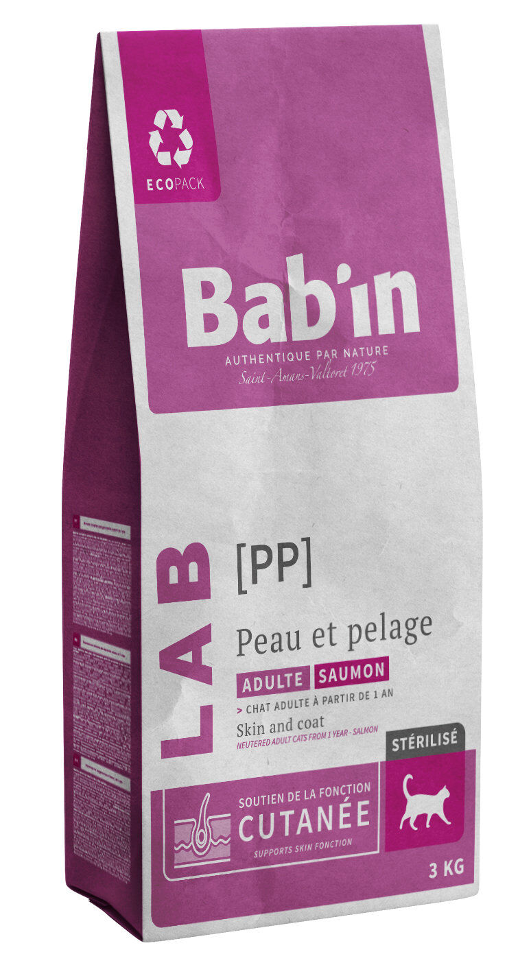 Bab'in - Croquettes V&eacute;t&eacute;rinaires LAB Peau & Pelage pour Chats - 3Kg Image num&eacute;ro 1