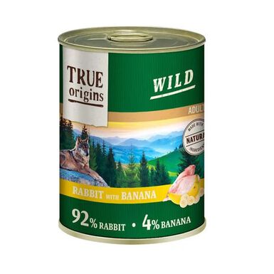 True Origins Wild - Pâtée au Lapin & Banane pour Chiens Adultes - 400G