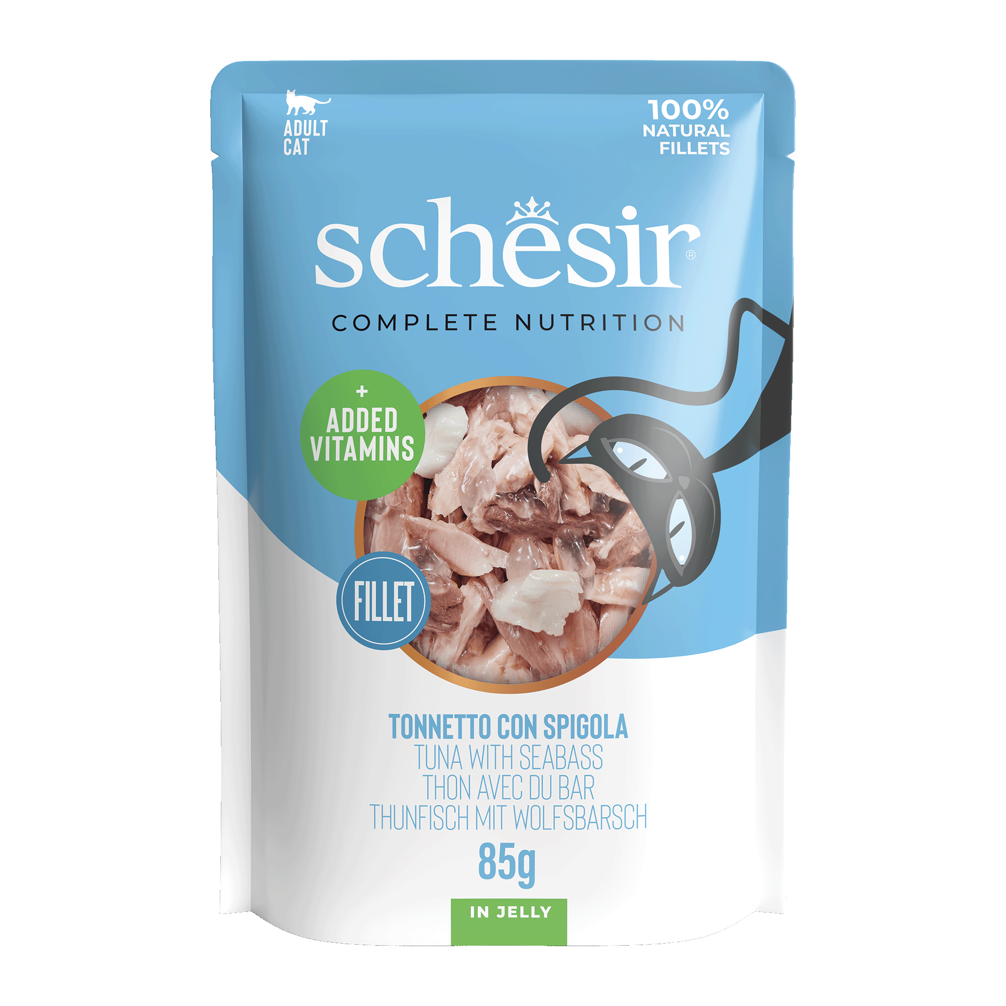Schesir - Sachet en Gel&eacute;e Complete Nutrition Thon avec Bar pour Chats - 85g Image num&eacute;ro 1