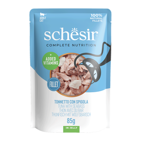 Schesir - Sachet en Gel&eacute;e Complete Nutrition Thon avec Bar pour Chats - 85g