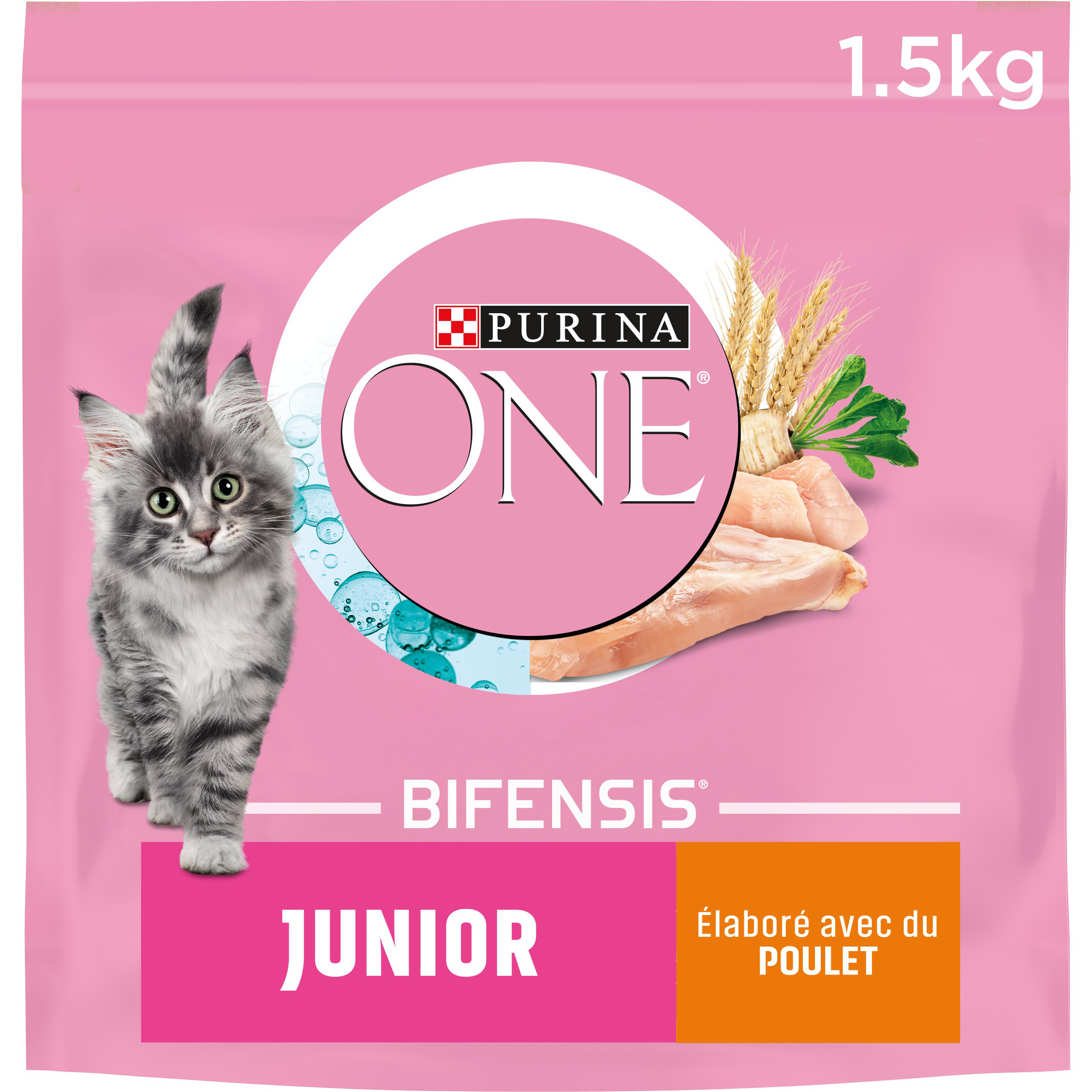 Purina One - Croquettes au Poulet et C&eacute;r&eacute;ales pour Chaton - 1,5Kg Image num&eacute;ro 1